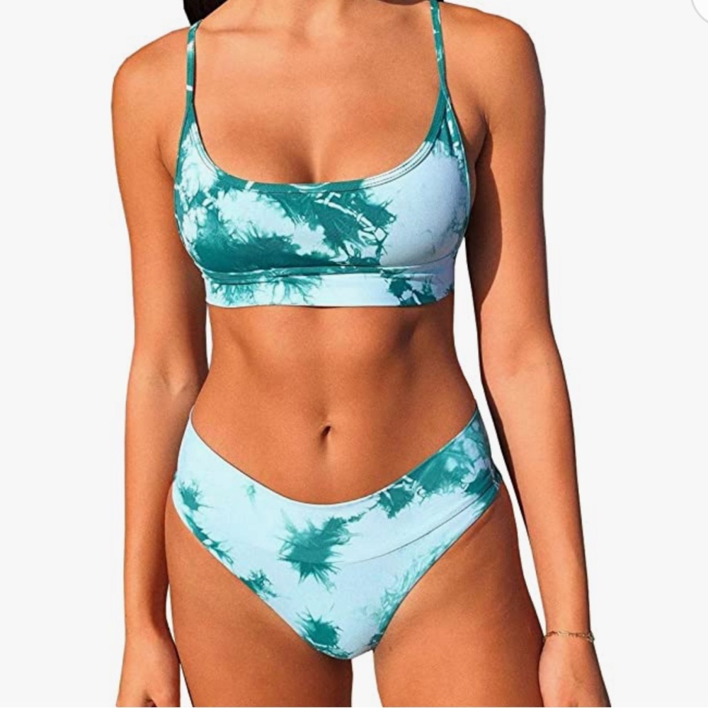Frankie’s Bikinis Blue Tie Dye Bikini